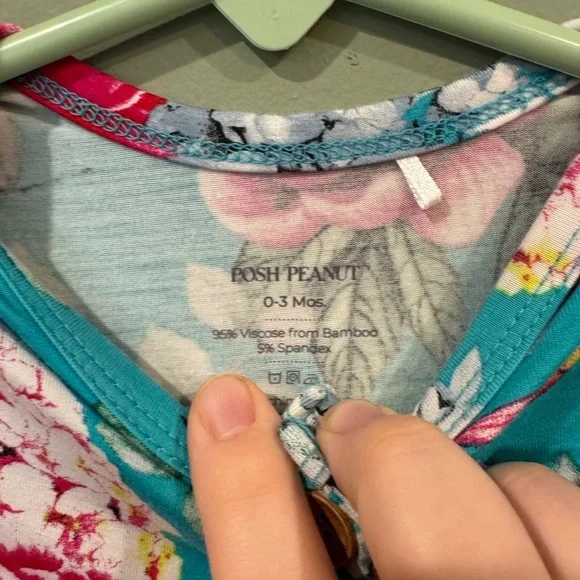 POSH PEANUT 0-3 month zip bottom sleeper; bamboo baby clothes; bamboo sleeper - Picture 6 of 13